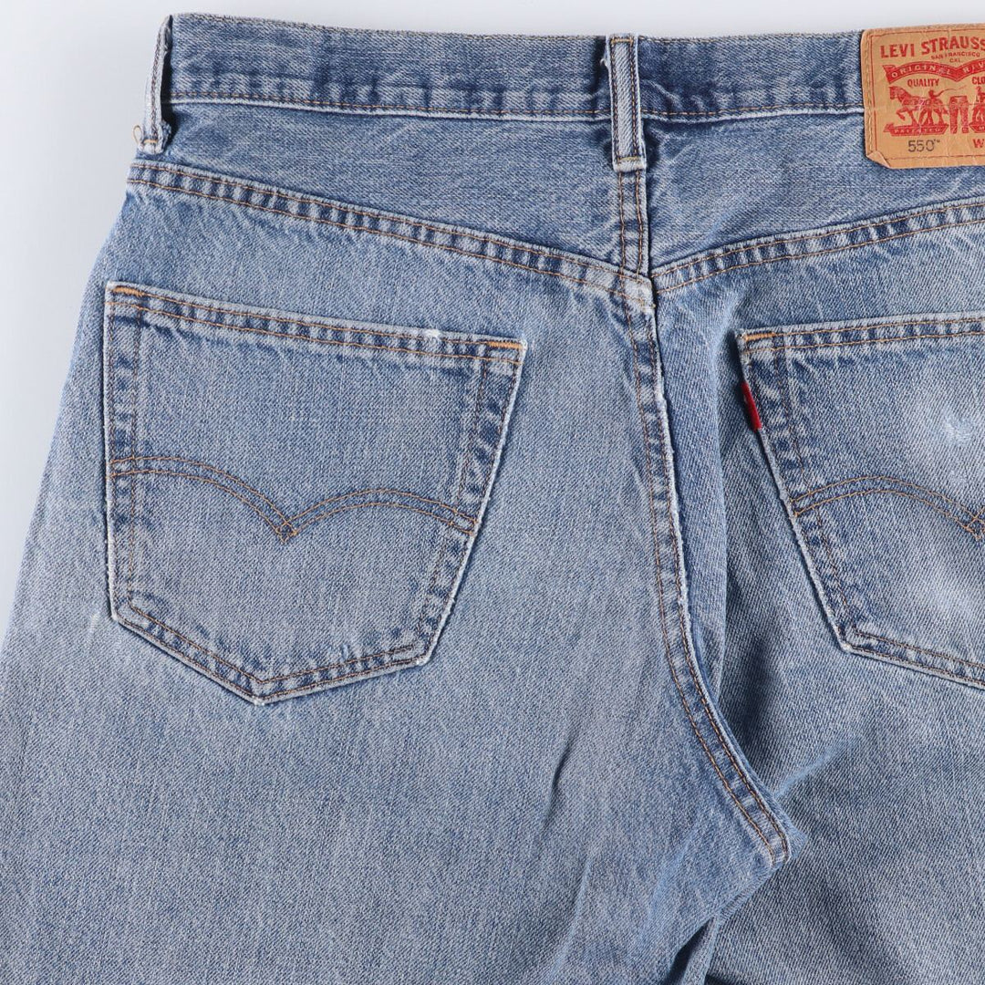 Levi's 550 denim shorts, short pants for men, size W34 cotton blue type Vintage Second Hand