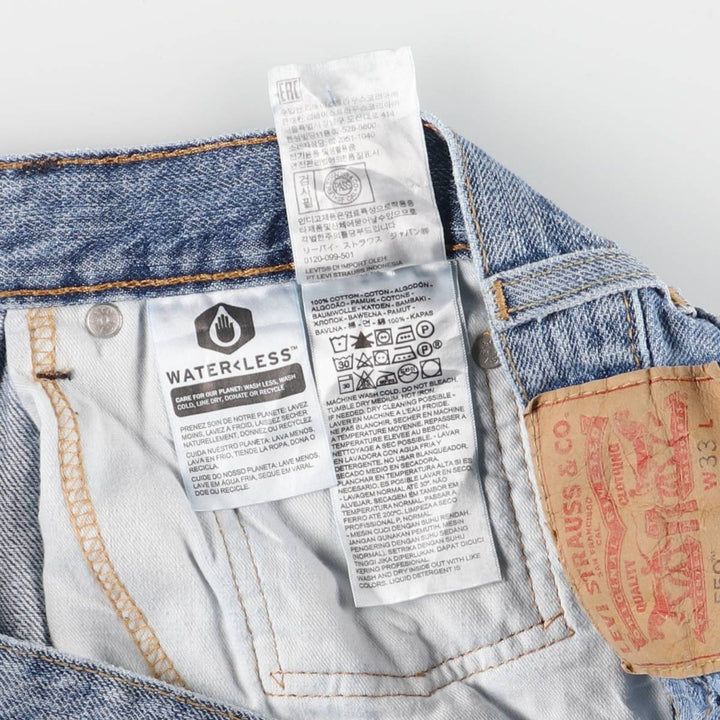 Levi's 550 denim shorts, short pants for men, size W32 cotton blue type Vintage Second Hand