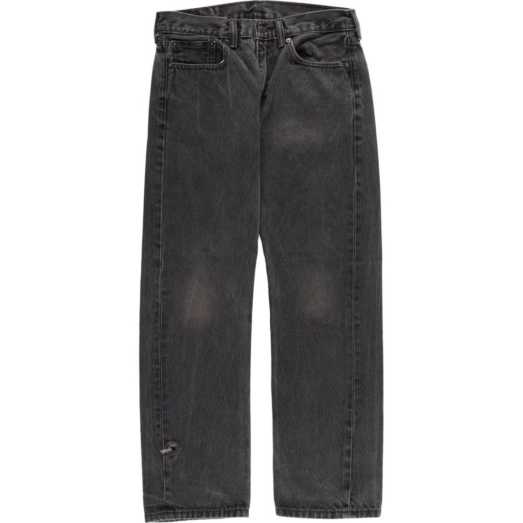 Levi's 505 Black Denim Tapered Denim Pants for Men, W31 equivalent cotton black type Vintage Second Hand