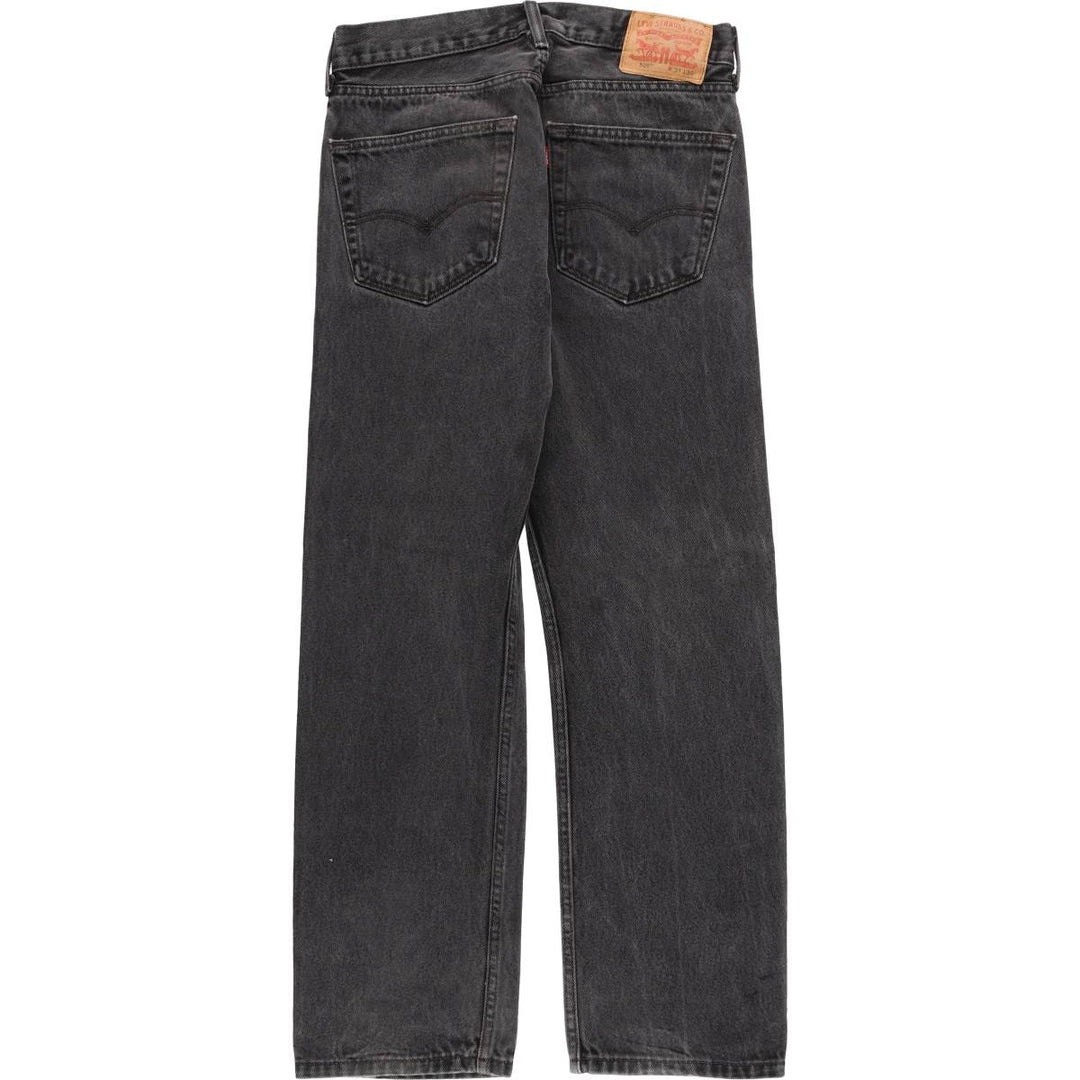 Levi's 505 Black Denim Tapered Denim Pants for Men, W31 equivalent cotton black type Vintage Second Hand