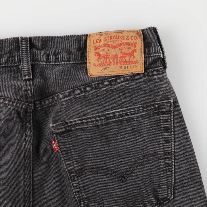 Levi's 505 Black Denim Tapered Denim Pants for Men, W31 equivalent cotton black type Vintage Second Hand