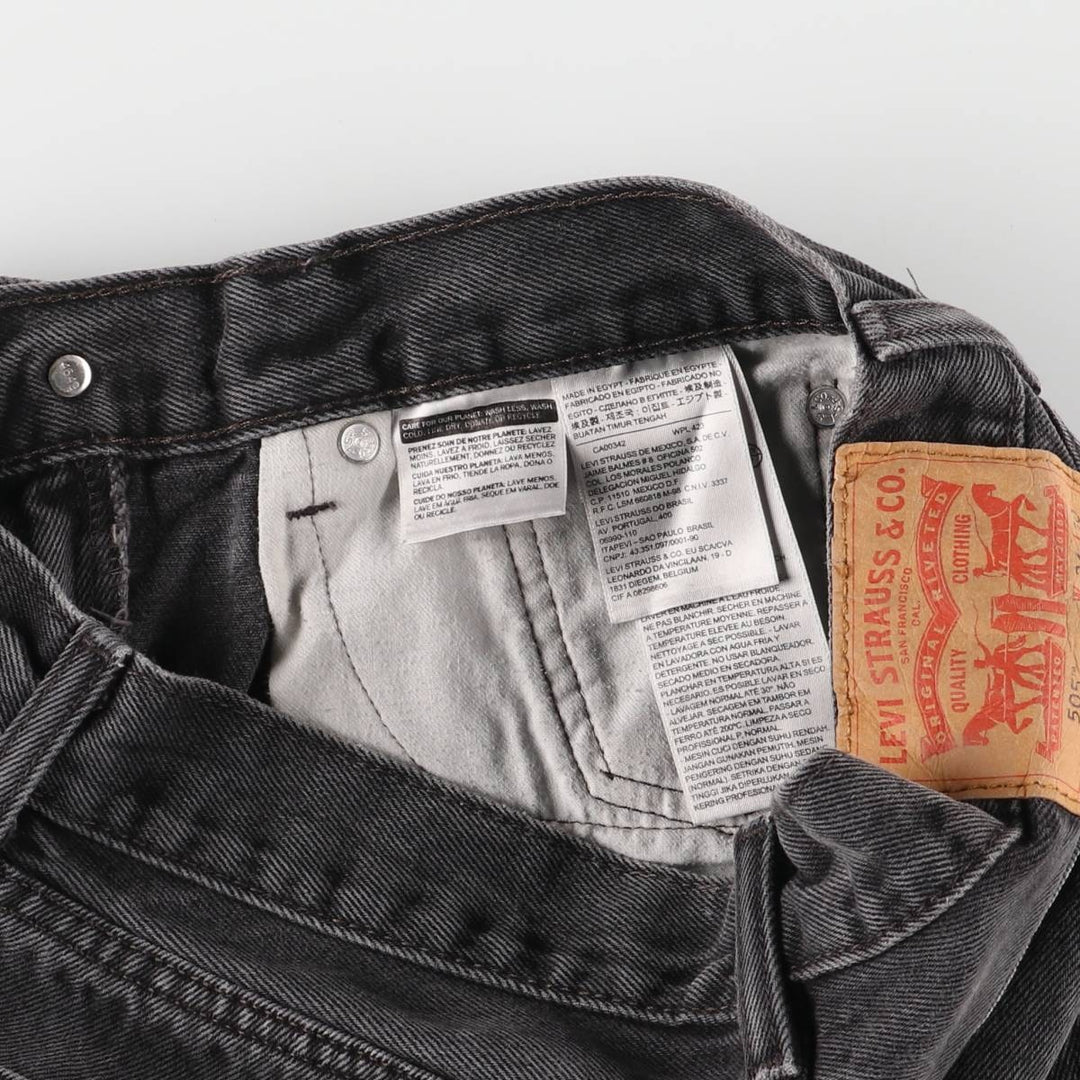 Levi's 505 Black Denim Tapered Denim Pants for Men, W31 equivalent cotton black type Vintage Second Hand