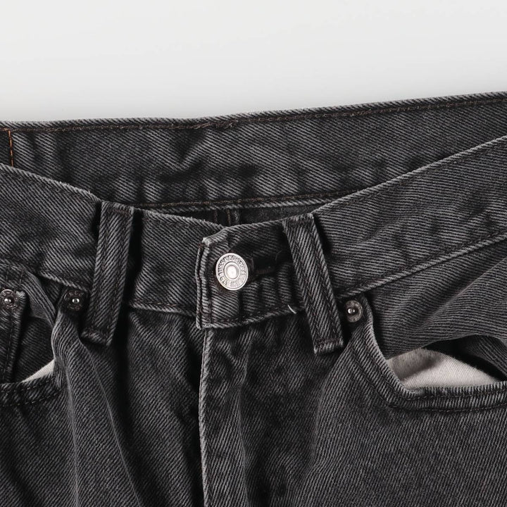 Levi's 505 Black Denim Tapered Denim Pants for Men, W31 equivalent cotton black type Vintage Second Hand
