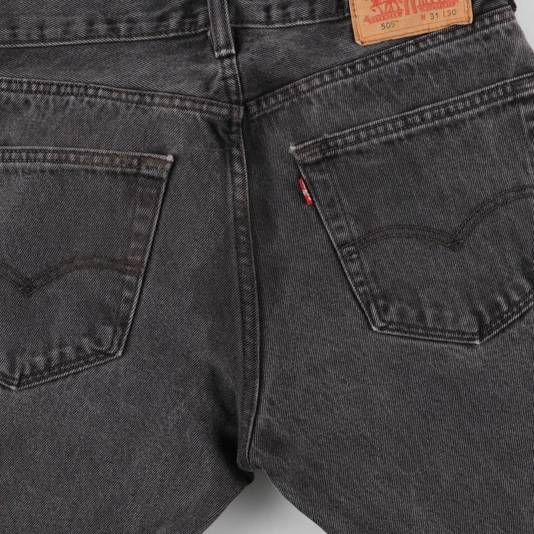 Levi's 505 Black Denim Tapered Denim Pants for Men, W31 equivalent cotton black type Vintage Second Hand