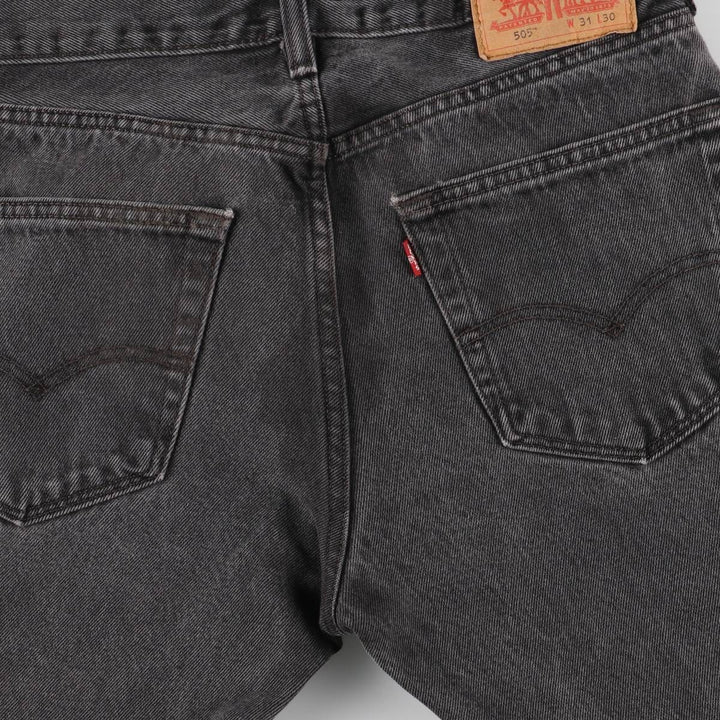 Levi's 505 Black Denim Tapered Denim Pants for Men, W31 equivalent cotton black type Vintage Second Hand