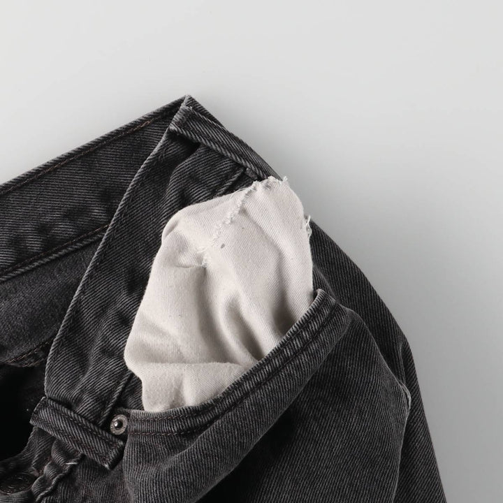 Levi's 505 Black Denim Tapered Denim Pants for Men, W31 equivalent cotton black type Vintage Second Hand
