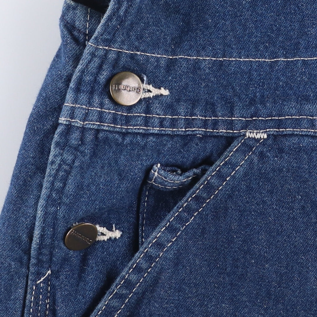 00'S Carhartt denim overalls for men, size W34 cotton blue type Vintage Second Hand