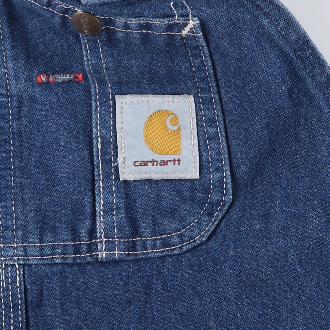 00'S Carhartt denim overalls for men, size W34 cotton blue type Vintage Second Hand