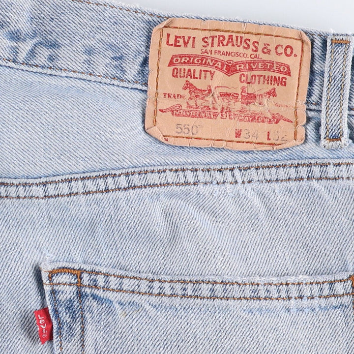 Levi's 550 Relaxed Fit Tapered Denim Pants for Men, W34 equivalent cotton blue type Vintage Second Hand