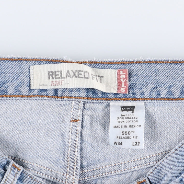 Levi's 550 Relaxed Fit Tapered Denim Pants for Men, W34 equivalent cotton blue type Vintage Second Hand