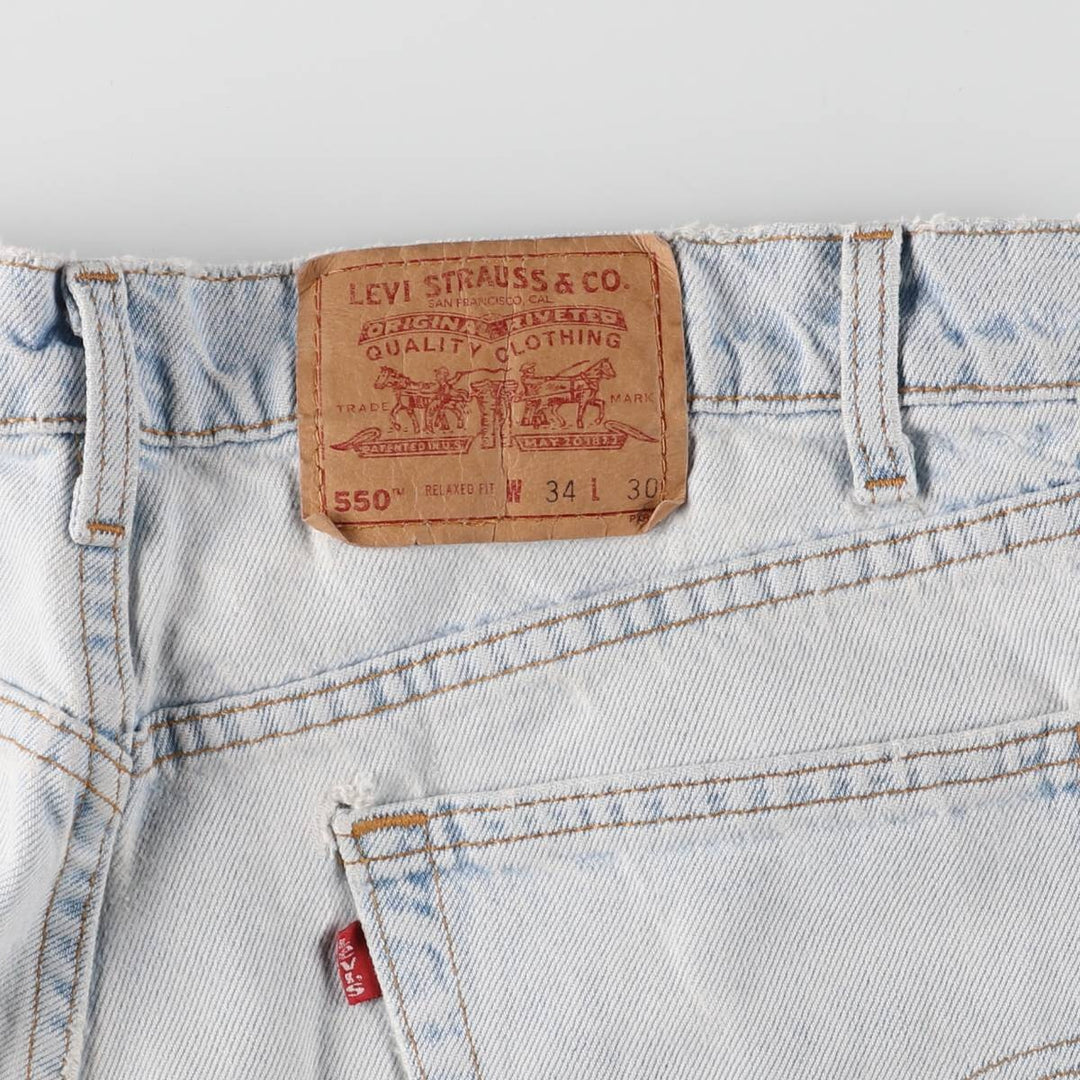 90'S Levi's 550 Relaxed Fit Tapered Denim Pants Made in USA Men's W33 Vintage cotton blue type Vintage Second Hand
