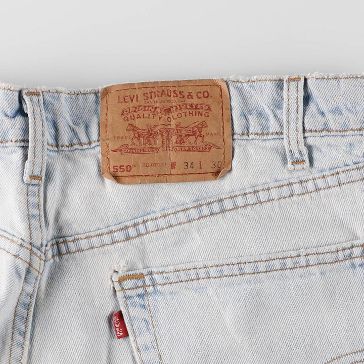 90'S Levi's 550 Relaxed Fit Tapered Denim Pants Made in USA Men's W33 Vintage cotton blue type Vintage Second Hand