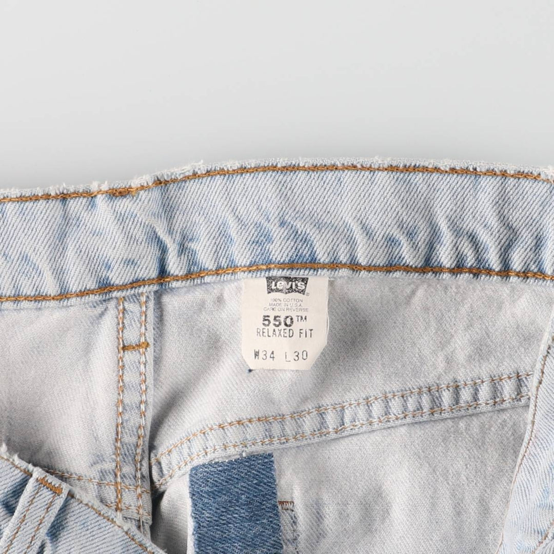90'S Levi's 550 Relaxed Fit Tapered Denim Pants Made in USA Men's W33 Vintage cotton blue type Vintage Second Hand