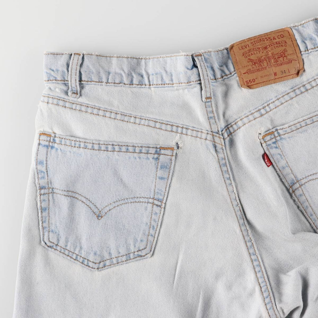 90'S Levi's 550 Relaxed Fit Tapered Denim Pants Made in USA Men's W33 Vintage cotton blue type Vintage Second Hand
