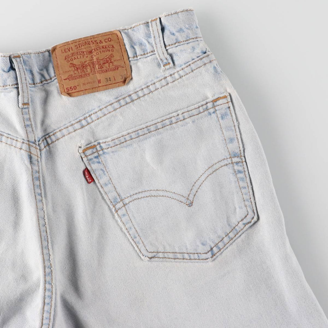 90'S Levi's 550 Relaxed Fit Tapered Denim Pants Made in USA Men's W33 Vintage cotton blue type Vintage Second Hand
