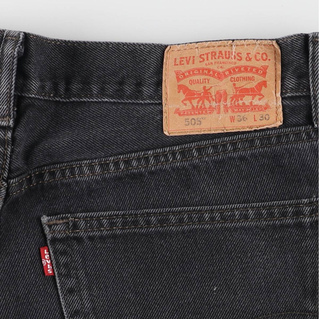 Levi's 505 Black Denim Tapered Denim Pants for Men, W36 cotton black type Vintage Second Hand