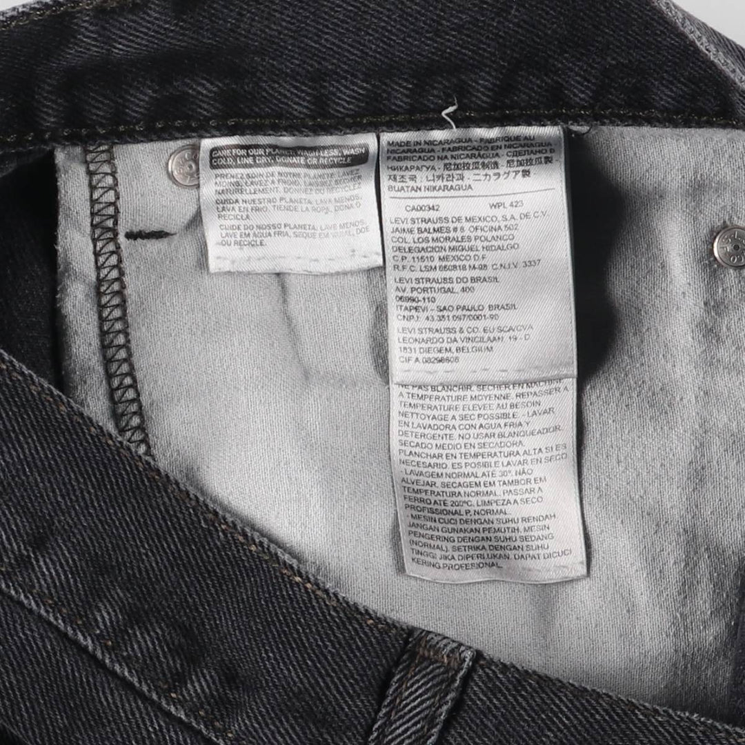 Levi's 505 Black Denim Tapered Denim Pants for Men, W36 cotton black type Vintage Second Hand