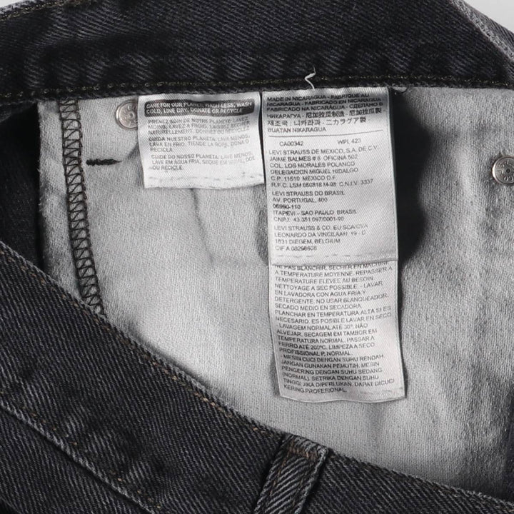 Levi's 505 Black Denim Tapered Denim Pants for Men, W36 cotton black type Vintage Second Hand