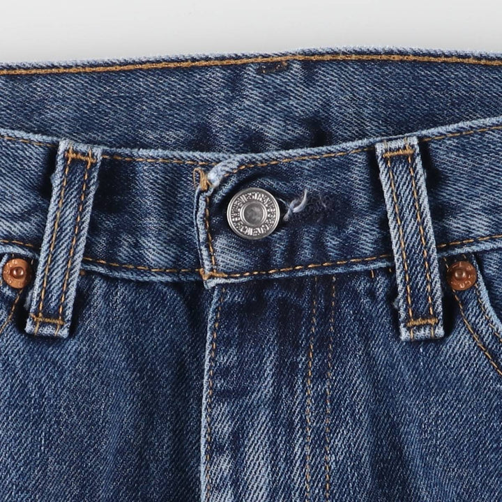 Levi's 505 tapered denim pants for men, size W34 cotton blue type Vintage Second Hand