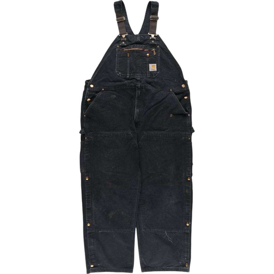 Oversized Carhartt double-knee duck overalls, men's size W44 unclear black type Vintage Second Hand