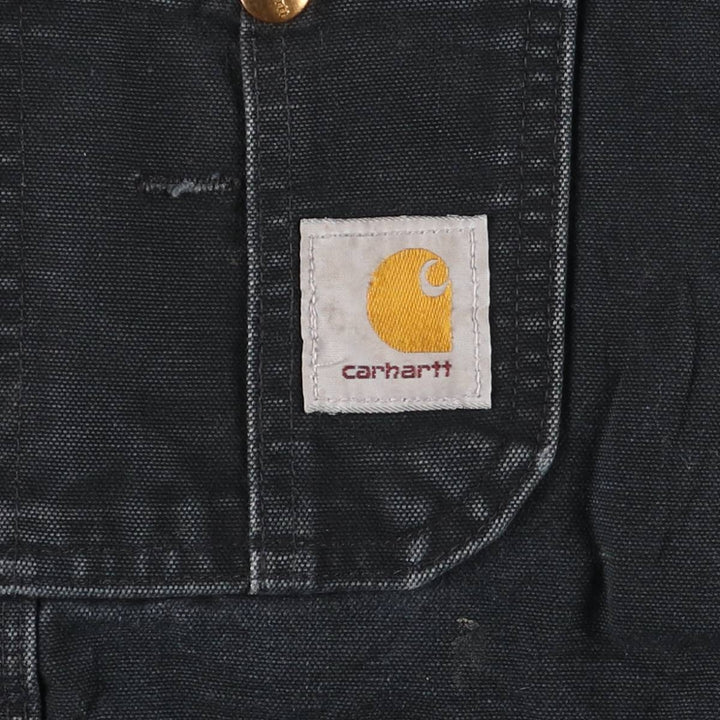 Oversized Carhartt double-knee duck overalls, men's size W44 unclear black type Vintage Second Hand