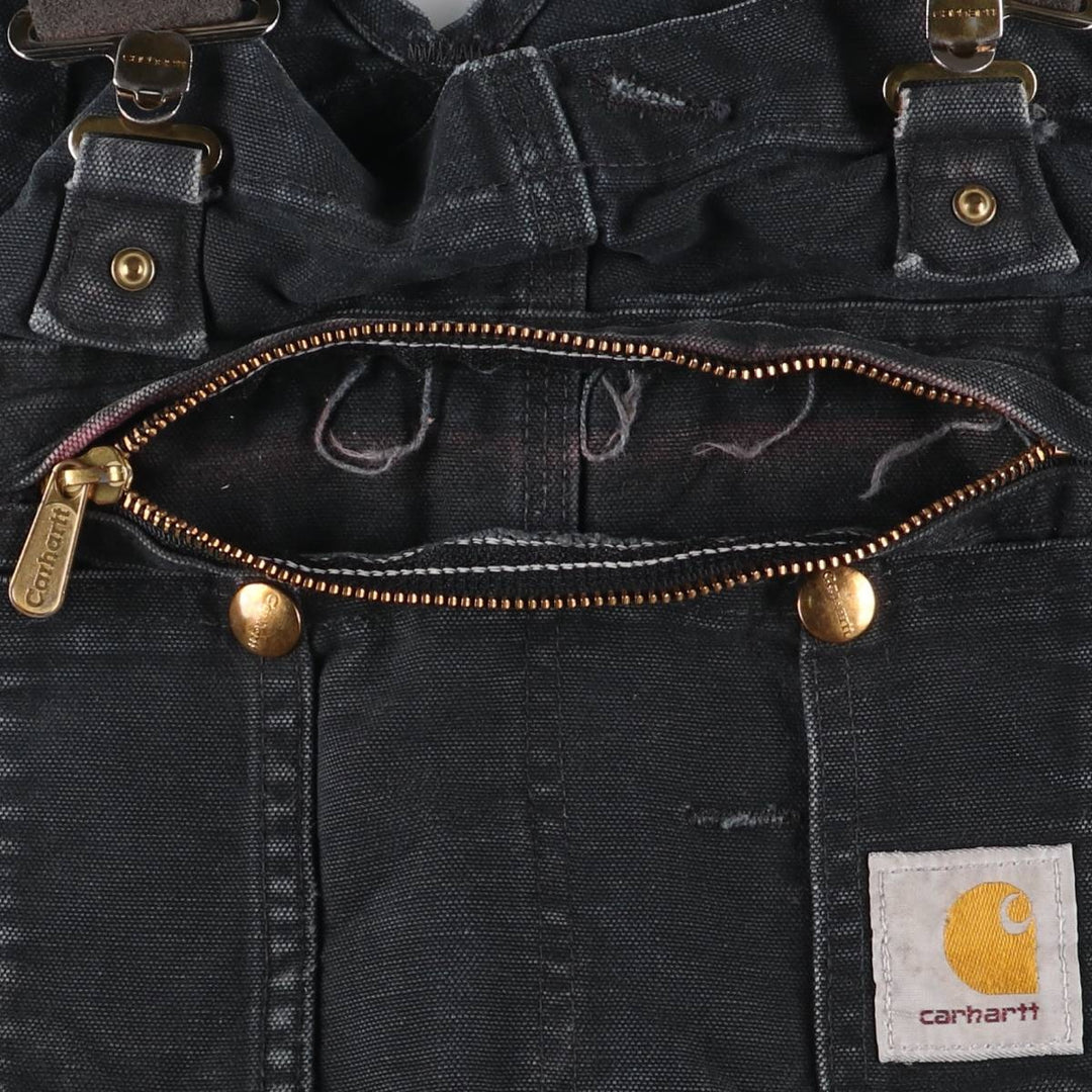 Oversized Carhartt double-knee duck overalls, men's size W44 unclear black type Vintage Second Hand