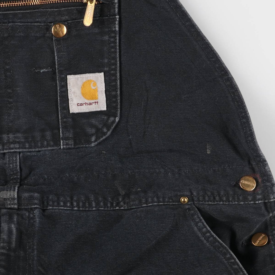 Oversized Carhartt double-knee duck overalls, men's size W44 unclear black type Vintage Second Hand