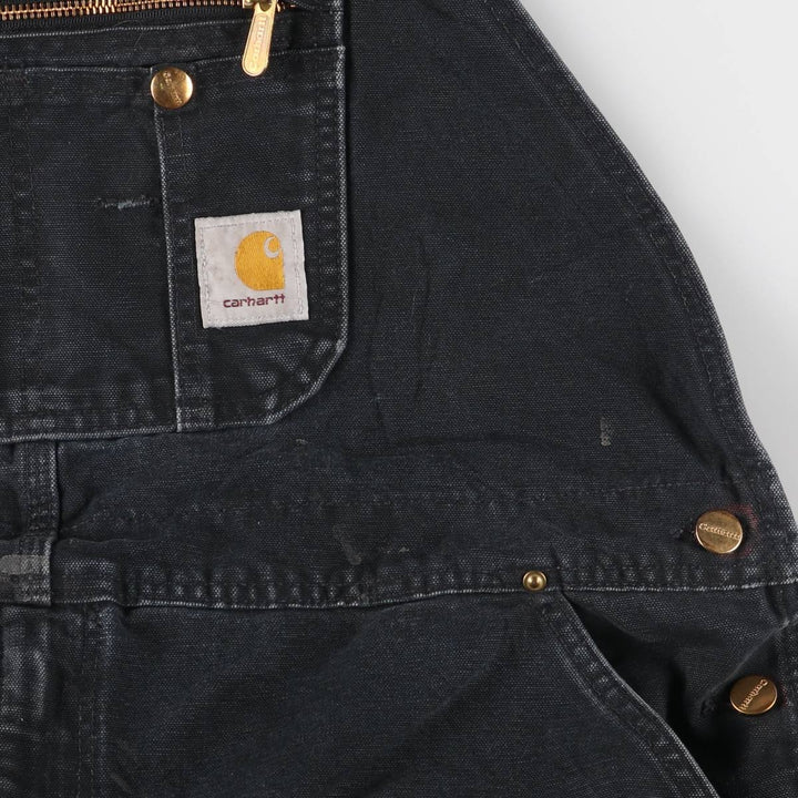 Oversized Carhartt double-knee duck overalls, men's size W44 unclear black type Vintage Second Hand