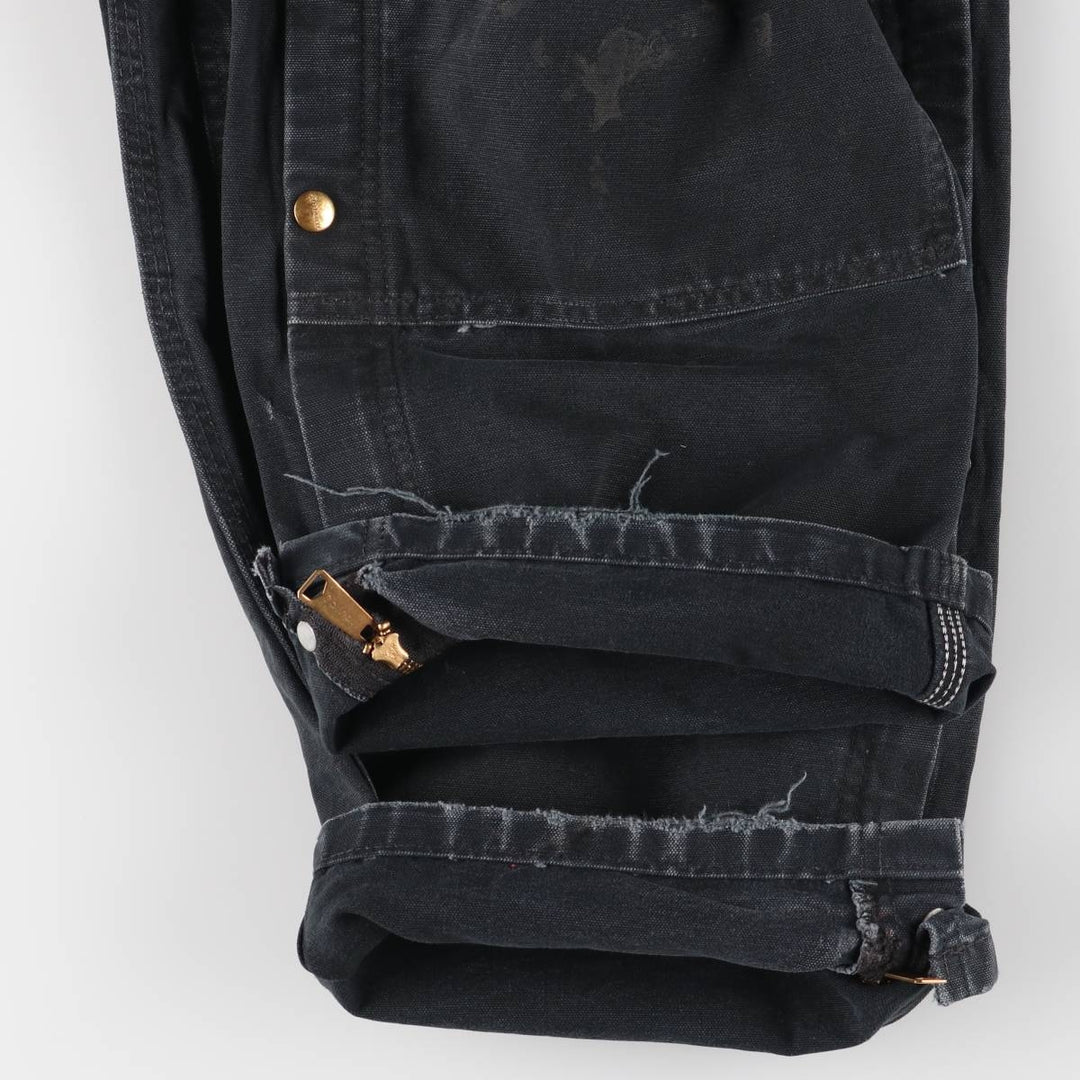 Oversized Carhartt double-knee duck overalls, men's size W44 unclear black type Vintage Second Hand