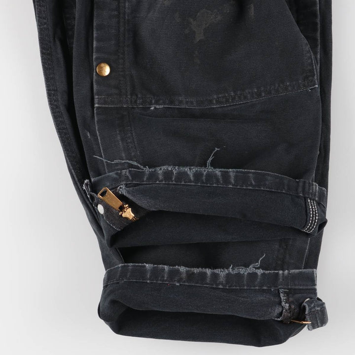 Oversized Carhartt double-knee duck overalls, men's size W44 unclear black type Vintage Second Hand