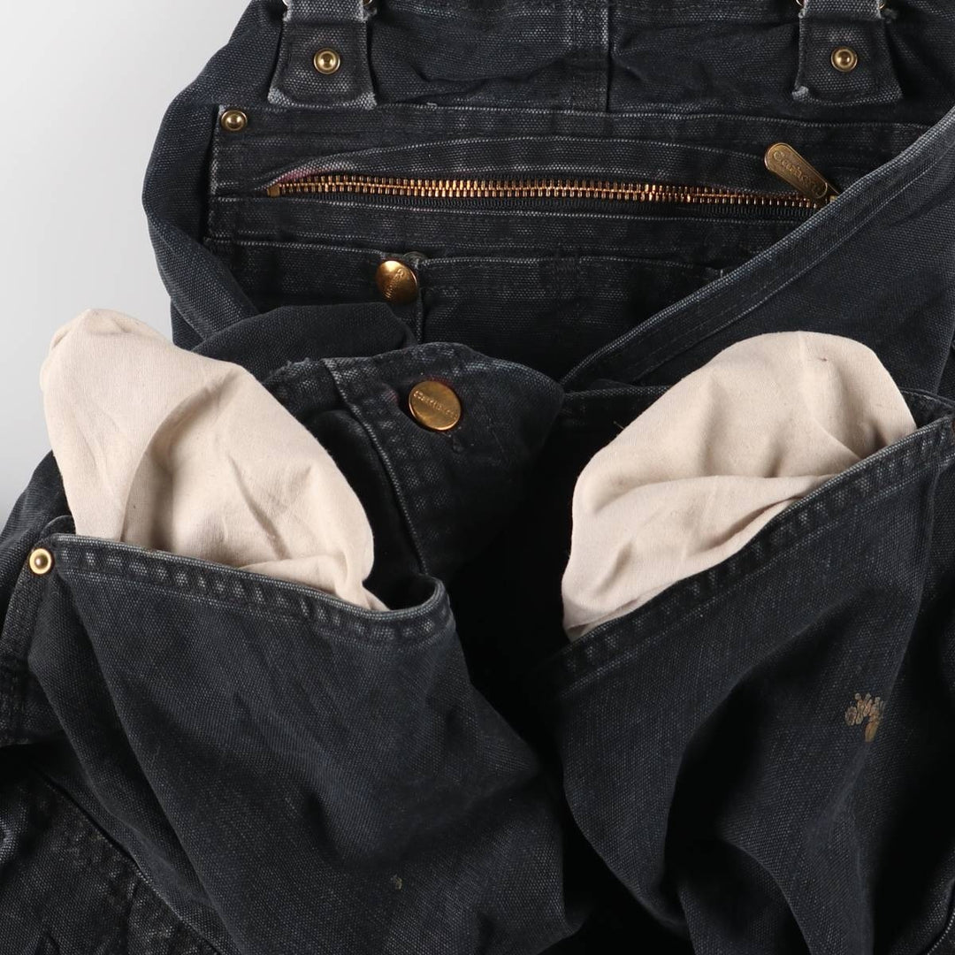 Oversized Carhartt double-knee duck overalls, men's size W44 unclear black type Vintage Second Hand