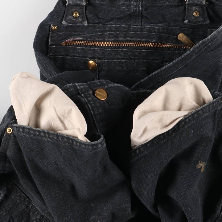 Oversized Carhartt double-knee duck overalls, men's size W44 unclear black type Vintage Second Hand