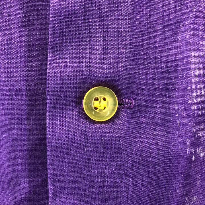 00'S Hilton Open Collar Bowling Shirt Box Shirt Men's XL Size cotton purple type Vintage Second Hand