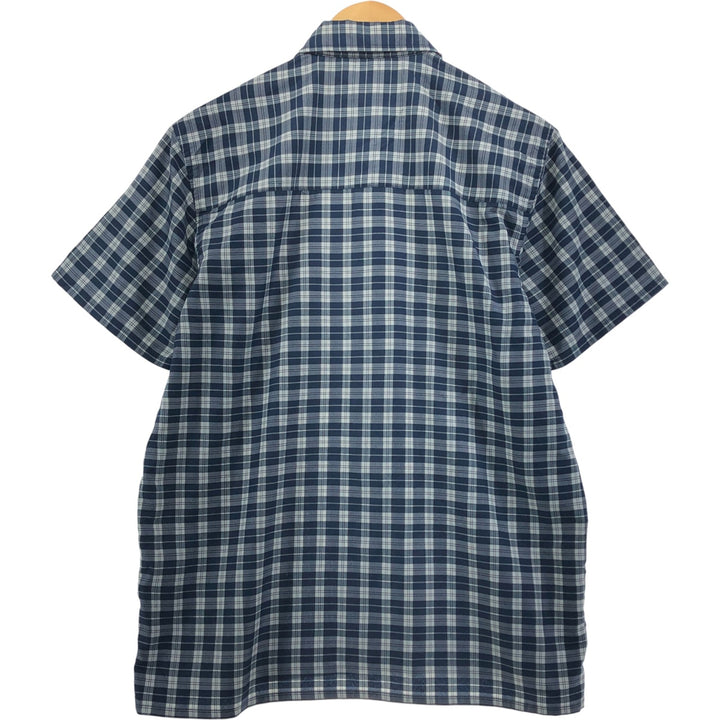 Dickies Check Pattern Short Sleeve Work Shirt Box Shirt Men's M Size Viscose blue type Vintage Second Hand
