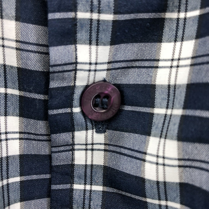 Dickies Check Pattern Short Sleeve Work Shirt Box Shirt Men's M Size Viscose blue type Vintage Second Hand