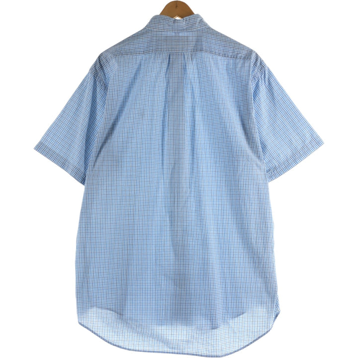Ralph Lauren BLAKE short sleeve button down check shirt, men's size M cotton Blue type light blue Vintage Second Hand