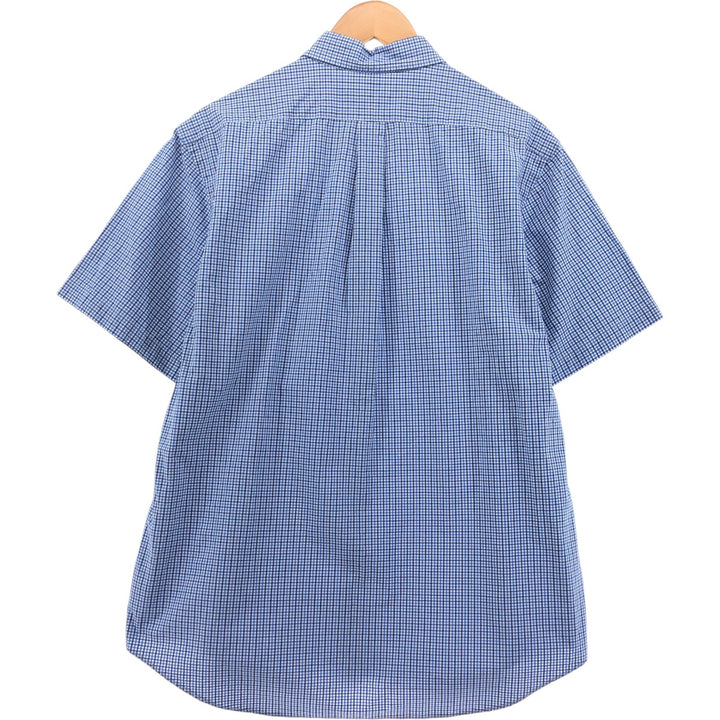 Ralph Lauren short sleeve button down check shirt, men's XL size cotton blue type Vintage Second Hand