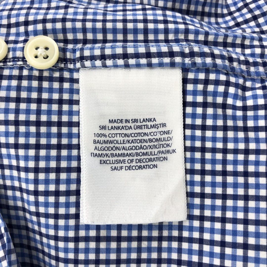 Ralph Lauren short sleeve button down check shirt, men's XL size cotton blue type Vintage Second Hand