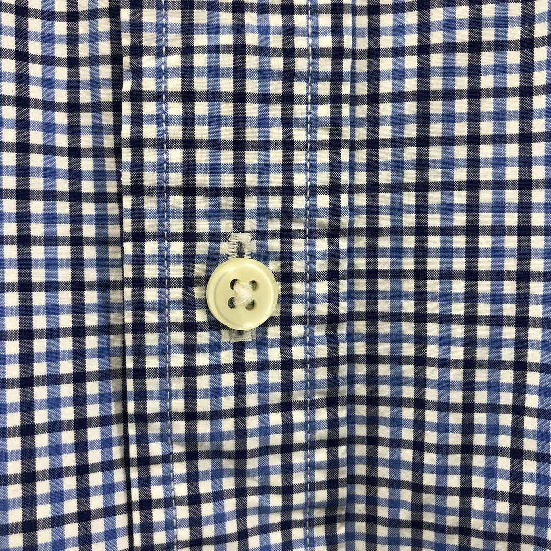 Ralph Lauren short sleeve button down check shirt, men's XL size cotton blue type Vintage Second Hand