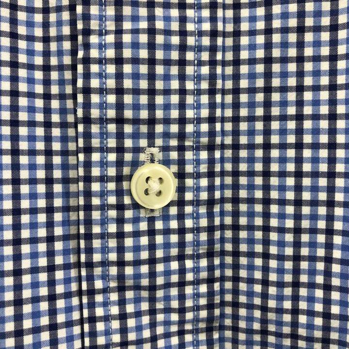 Ralph Lauren short sleeve button down check shirt, men's XL size cotton blue type Vintage Second Hand