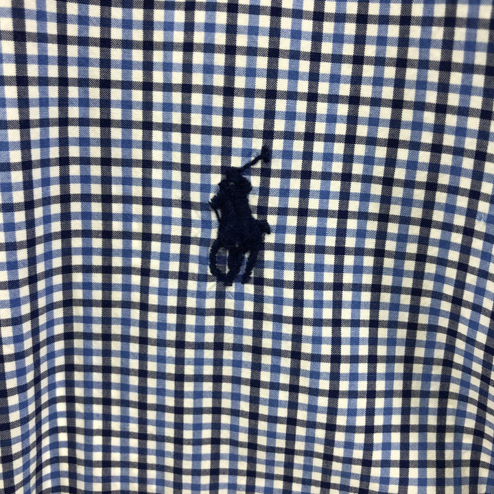 Ralph Lauren short sleeve button down check shirt, men's XL size cotton blue type Vintage Second Hand
