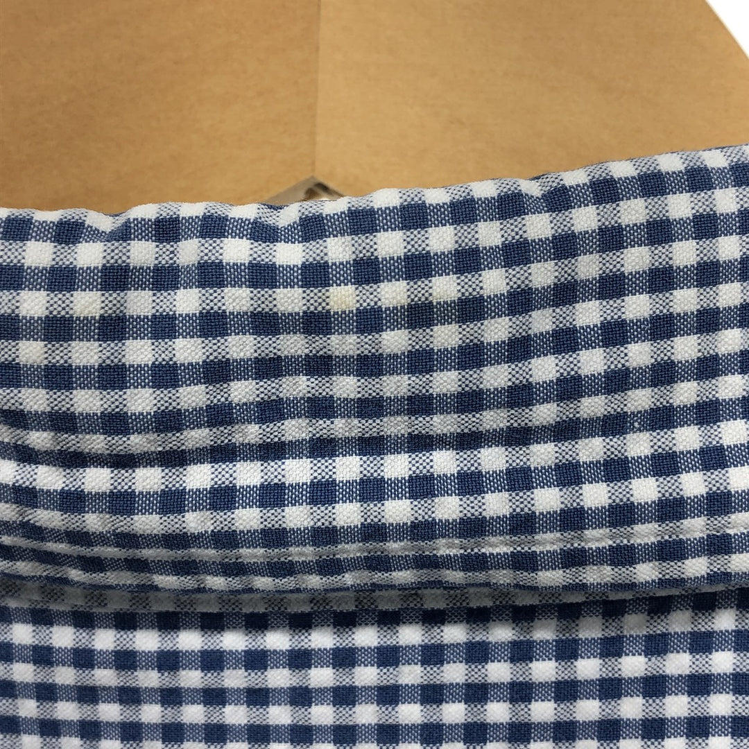 Brooks Brothers 346 Gingham Check Seersucker Short Sleeve Check Shirt cotton white type Vintage Second Hand
