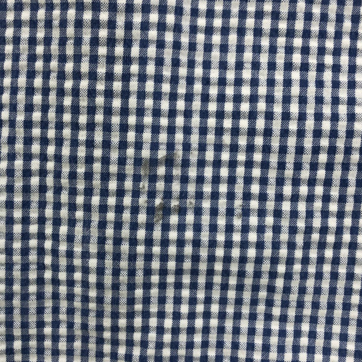 Brooks Brothers 346 Gingham Check Seersucker Short Sleeve Check Shirt cotton white type Vintage Second Hand