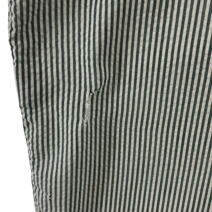 Eddie Bauer Seersucker Short Sleeve Button-Down Striped Shirt, Men's Size L cotton gray type Vintage Second Hand