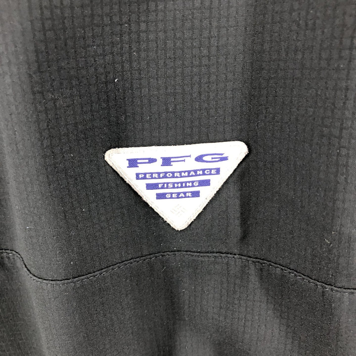 Columbia PFG OMNI-SHADE Ripstop Button-Down Short Sleeve Fishing Shirt, Men's XL polyester black type Vintage Second Hand