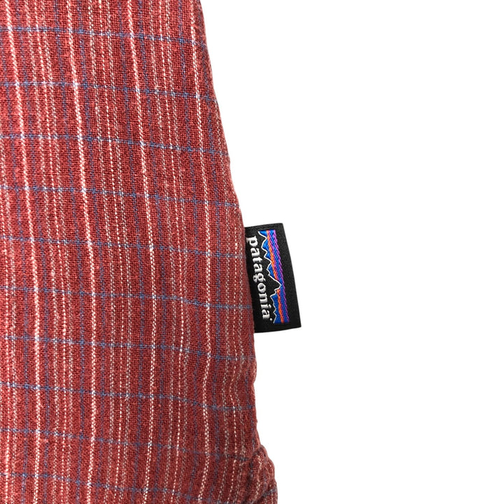 Patagonia 53139SP15 Short Sleeve Hemp x Cotton Check Shirt Box Shirt Men's XL Hemp red type Vintage Second Hand