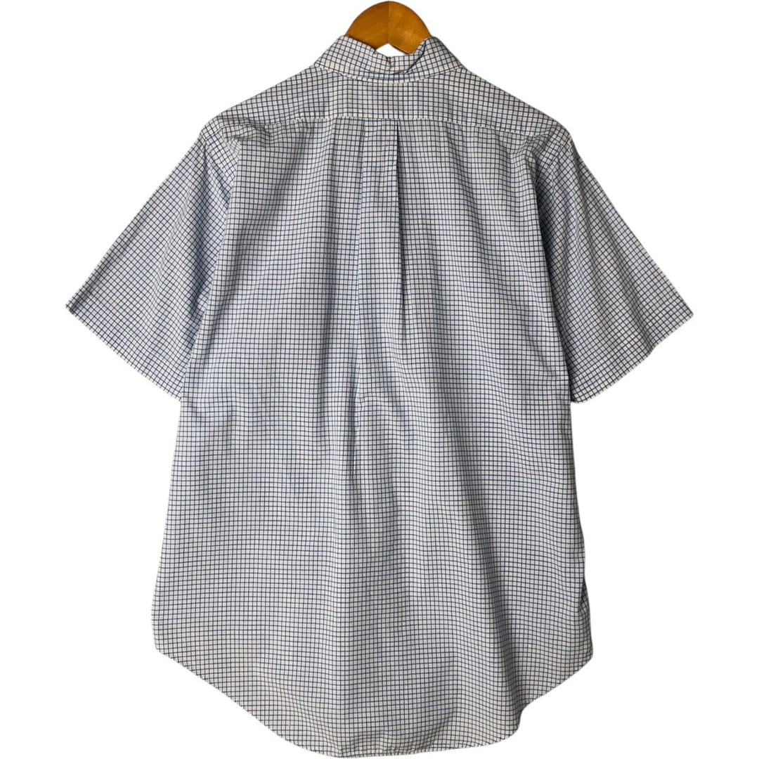80s-90'S Brooks Brothers MAKERS Short Sleeve Button Down Check Shirt Made in USA Men's M Size Vintage cotton white type Vintage Second Hand