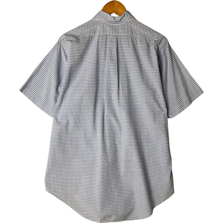 80s-90'S Brooks Brothers MAKERS Short Sleeve Button Down Check Shirt Made in USA Men's M Size Vintage cotton white type Vintage Second Hand