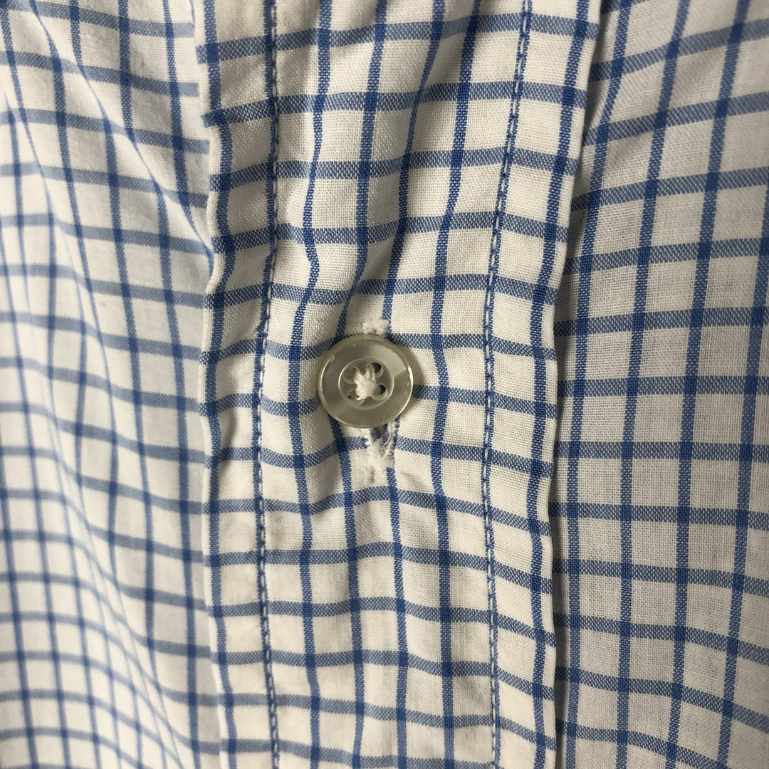 80s-90'S Brooks Brothers MAKERS Short Sleeve Button Down Check Shirt Made in USA Men's M Size Vintage cotton white type Vintage Second Hand
