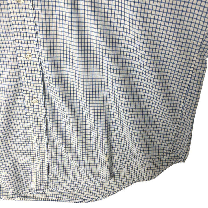 80s-90'S Brooks Brothers MAKERS Short Sleeve Button Down Check Shirt Made in USA Men's M Size Vintage cotton white type Vintage Second Hand